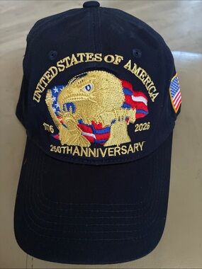 Men's Navy 250th Anniversary United States of America Embroidered Cap